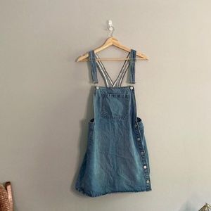 free people overall denim dress